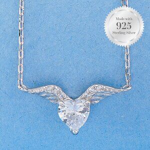 Guardian Angel Heart Necklace,  925 Sterling Silver Charmed Aroma